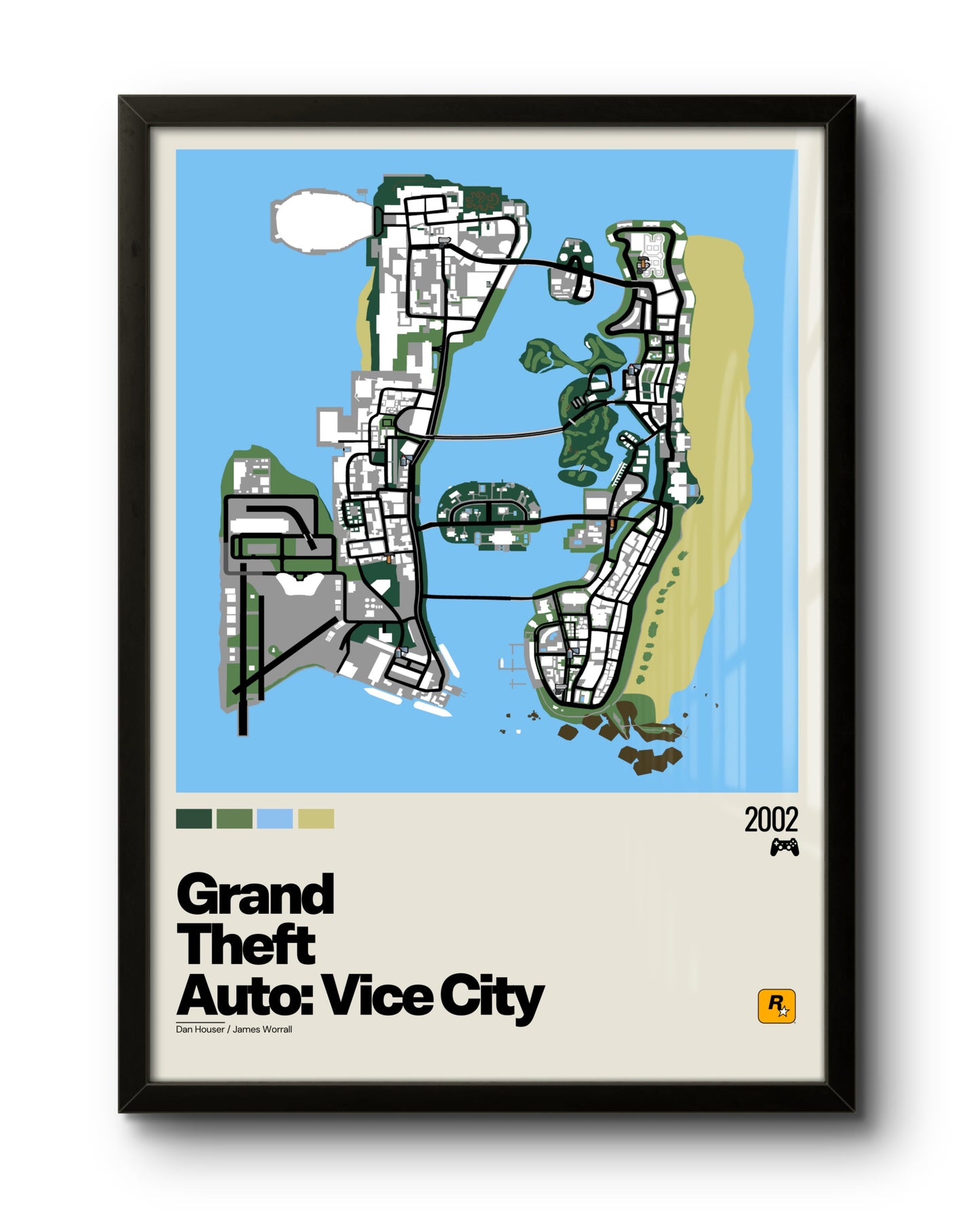 Quadro: Mapa Grand Theft Auto: Vice City (GTA: Vice City)