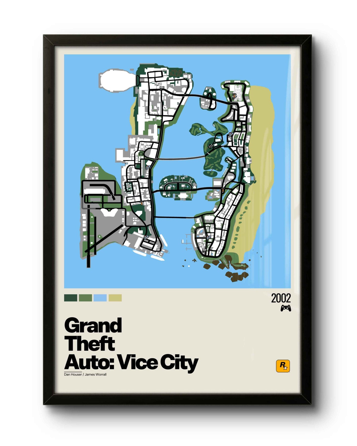 Quadro: Mapa Grand Theft Auto: Vice City (GTA: Vice City)