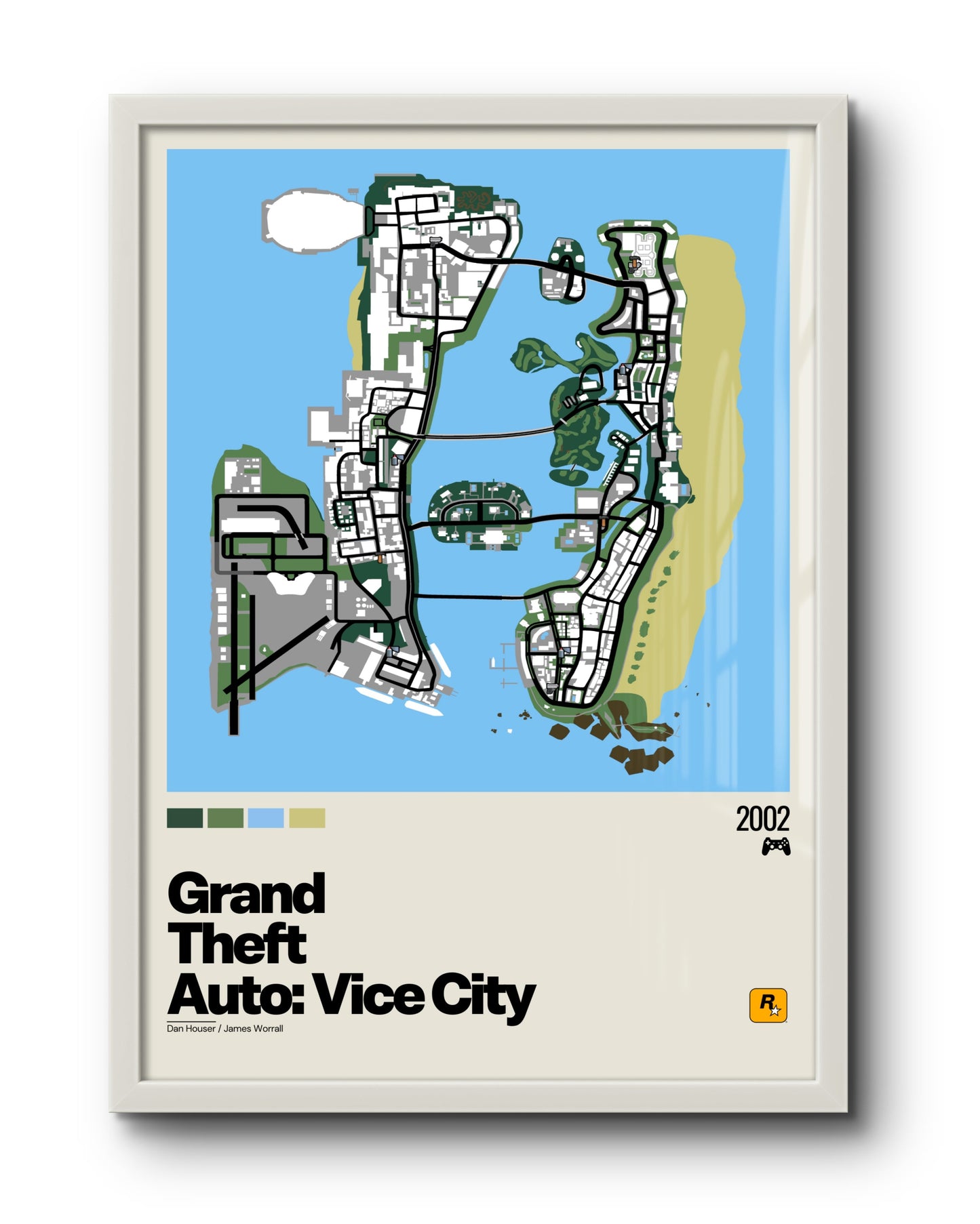 Quadro: Mapa Grand Theft Auto: Vice City (GTA: Vice City)