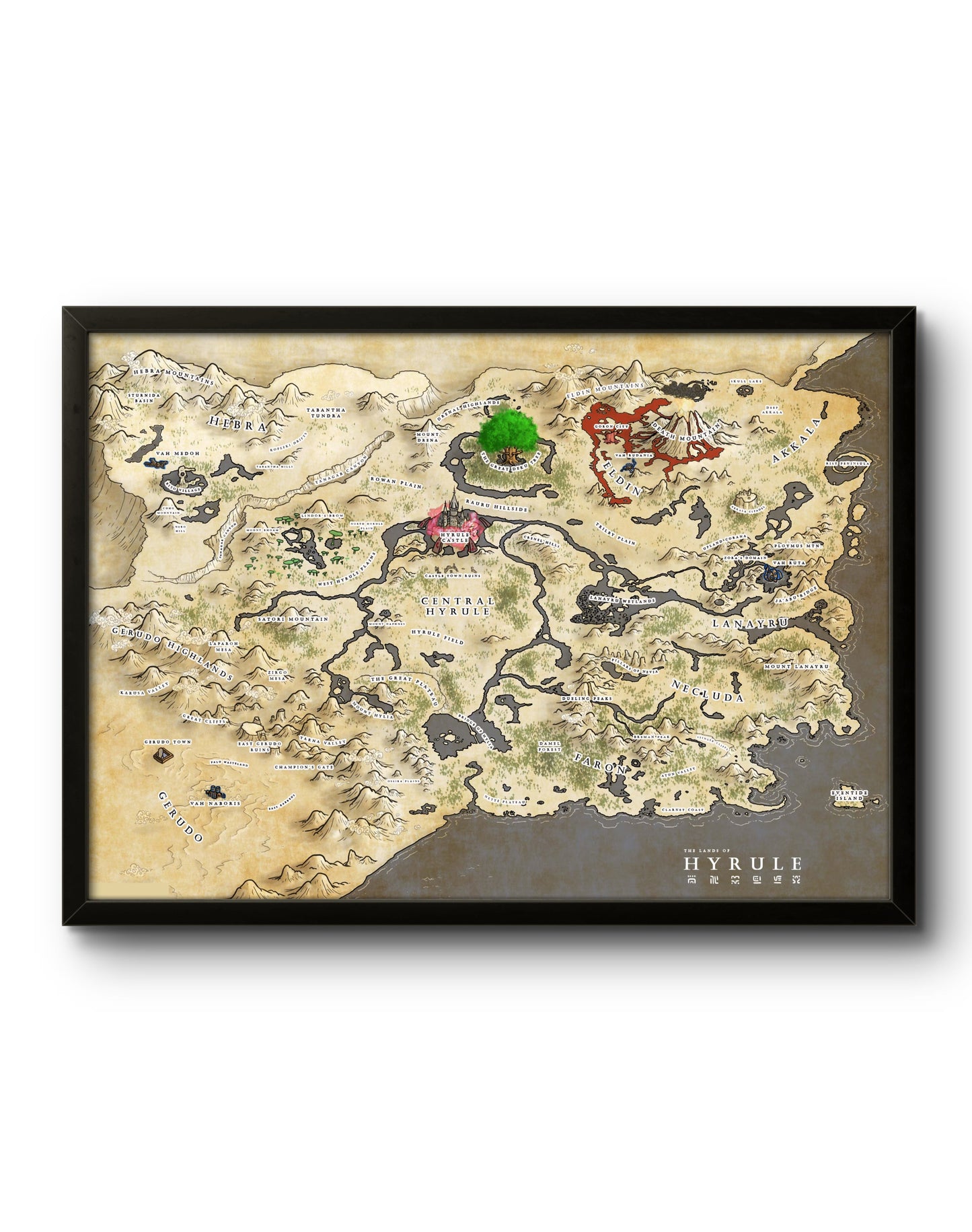 Quadro: Mapa Hyrule (The Legend of Zelda)