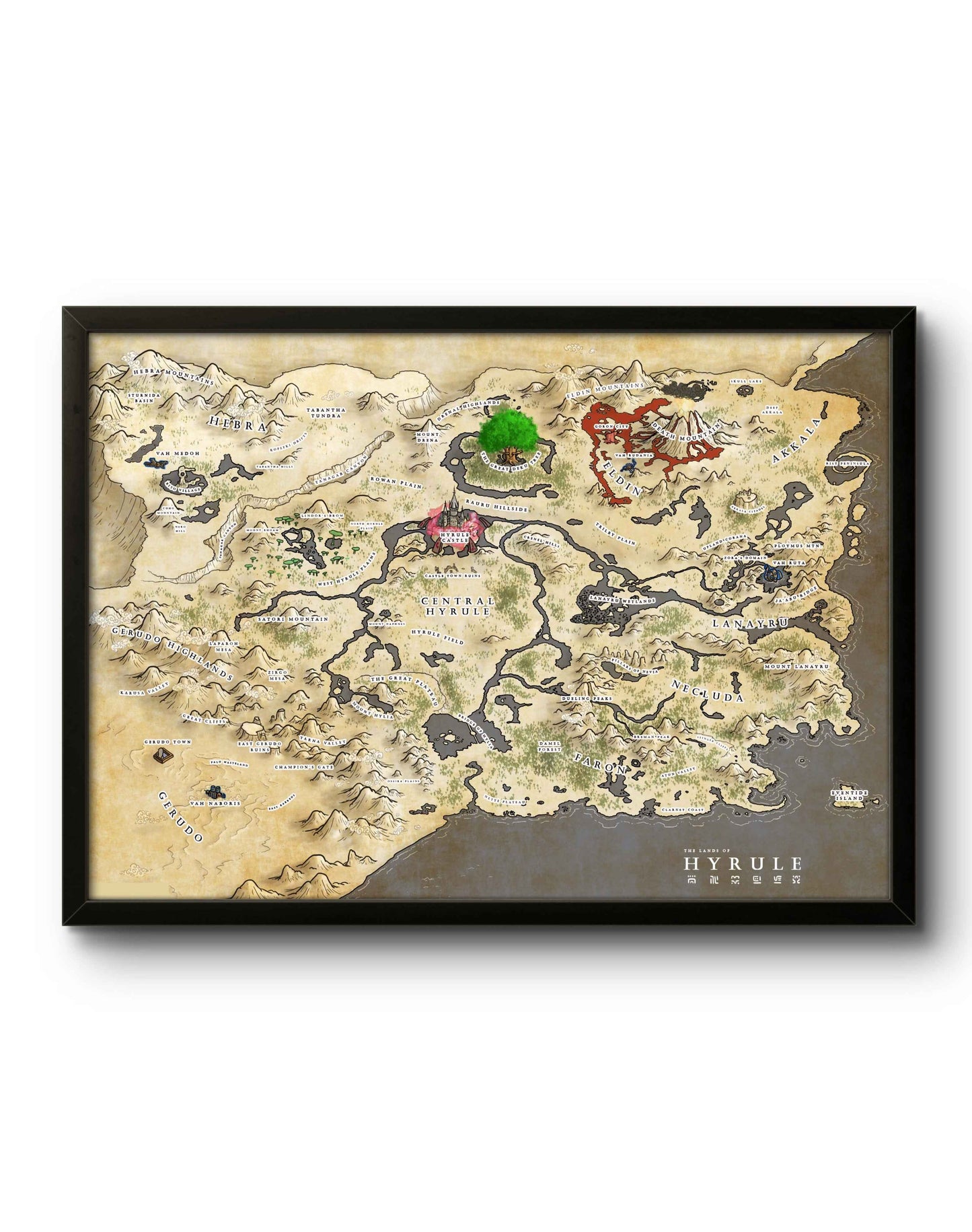 Quadro: Mapa Hyrule (The Legend of Zelda)