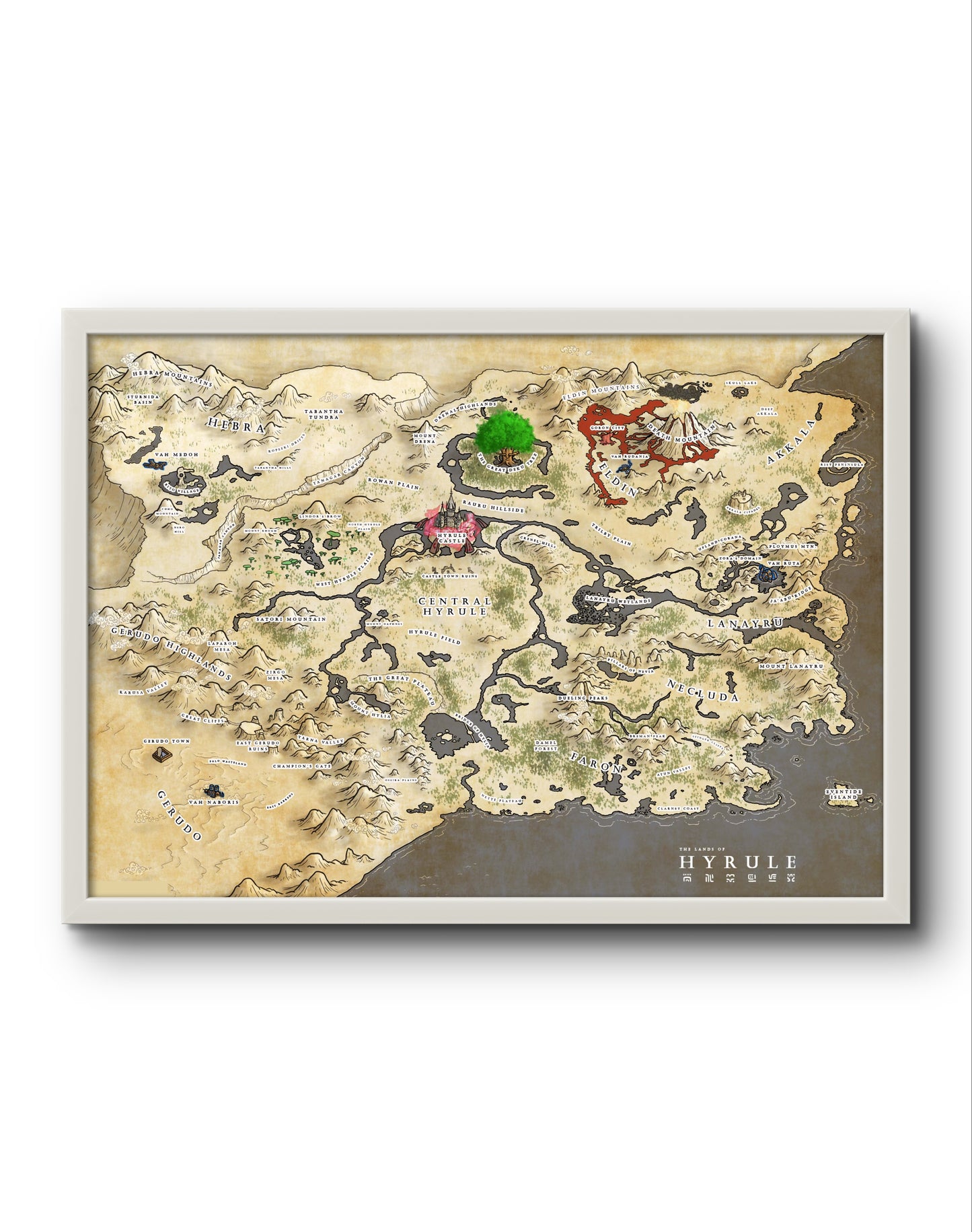 Quadro: Mapa Hyrule (The Legend of Zelda)