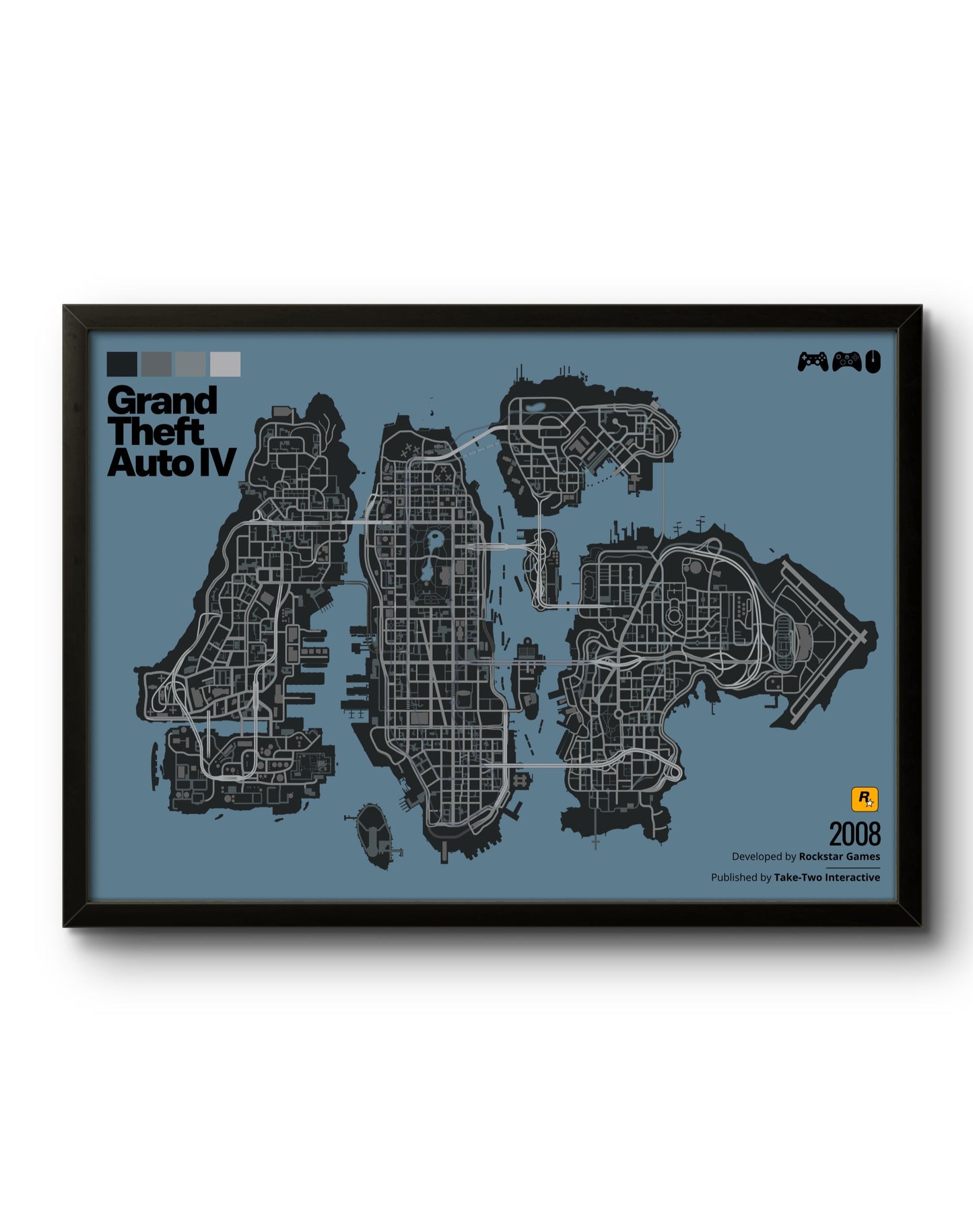 Quadro: Mapa Grand Theft Auto IV (GTA IV)