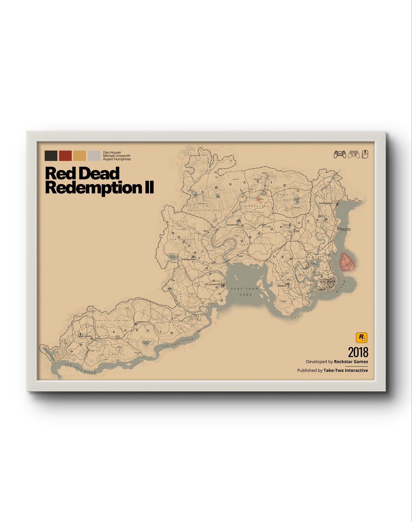 Quadro: Mapa Red Dead Redemption II