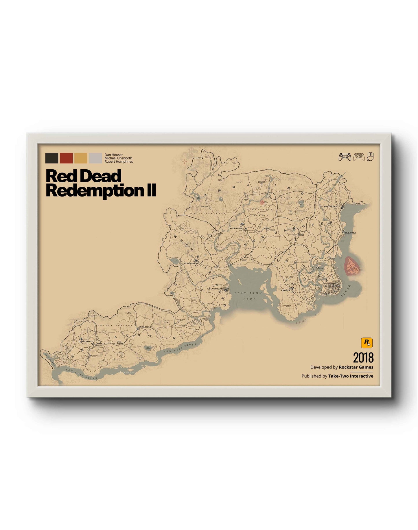 Quadro: Mapa Red Dead Redemption II
