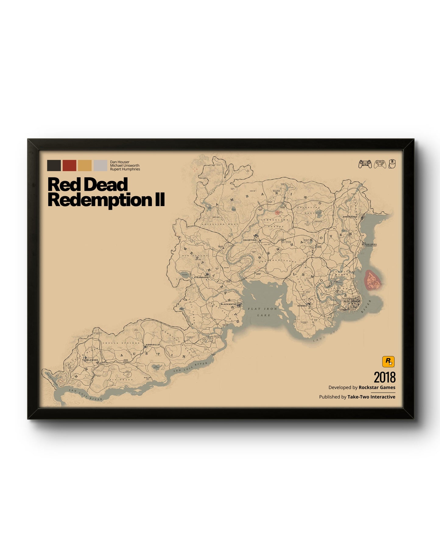 Quadro: Mapa Red Dead Redemption II