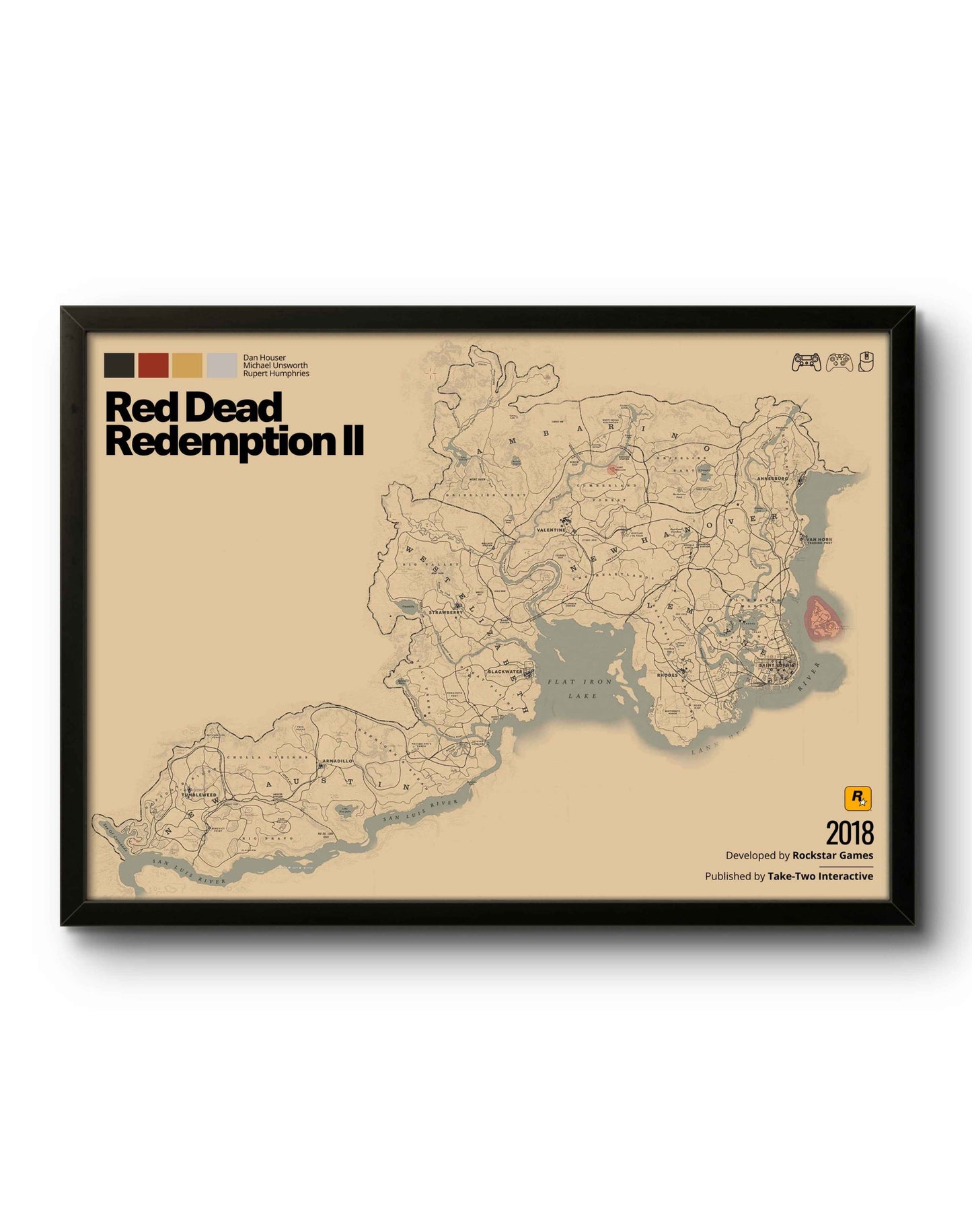 Quadro: Mapa Red Dead Redemption II