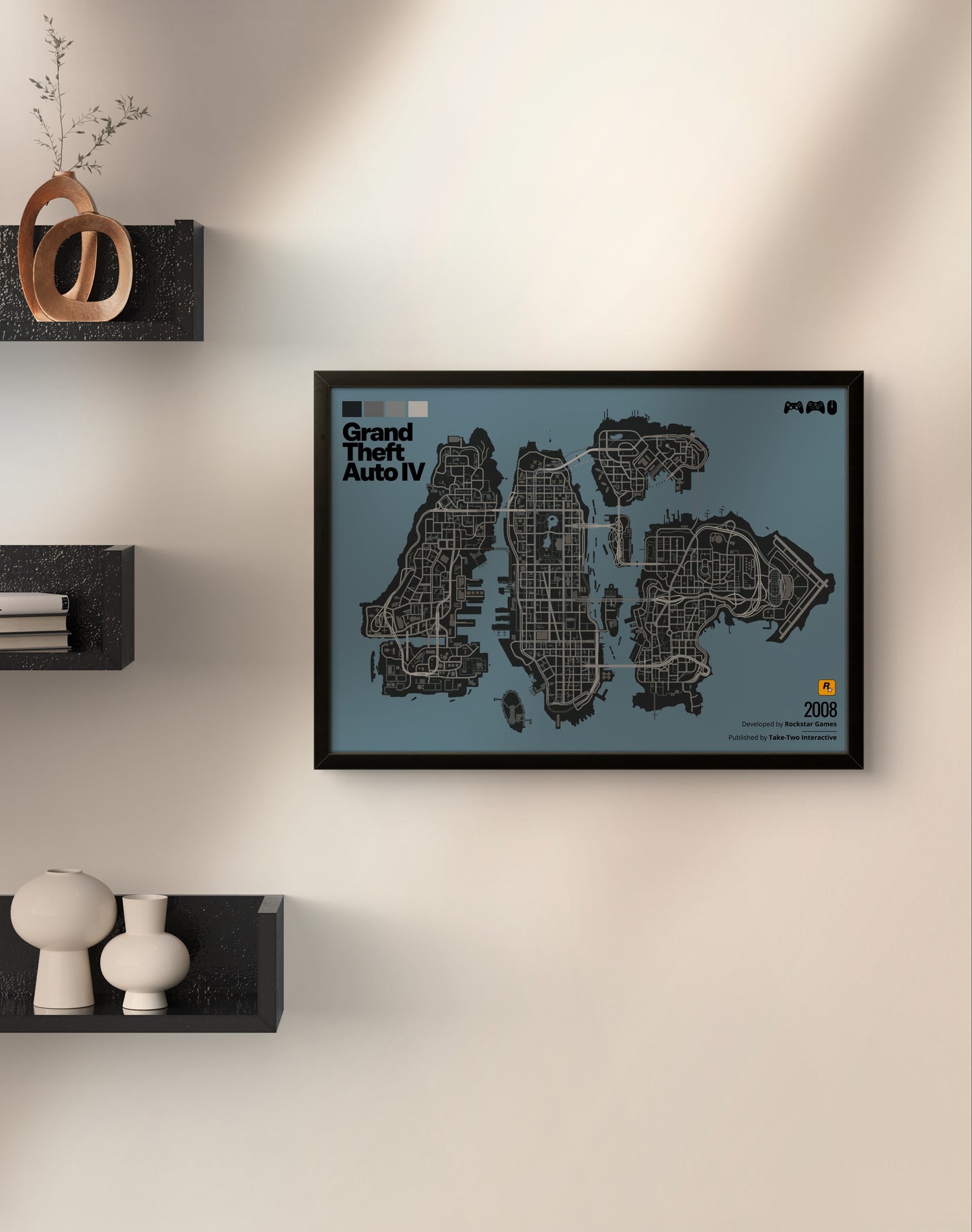 Quadro: Mapa Grand Theft Auto IV (GTA IV)