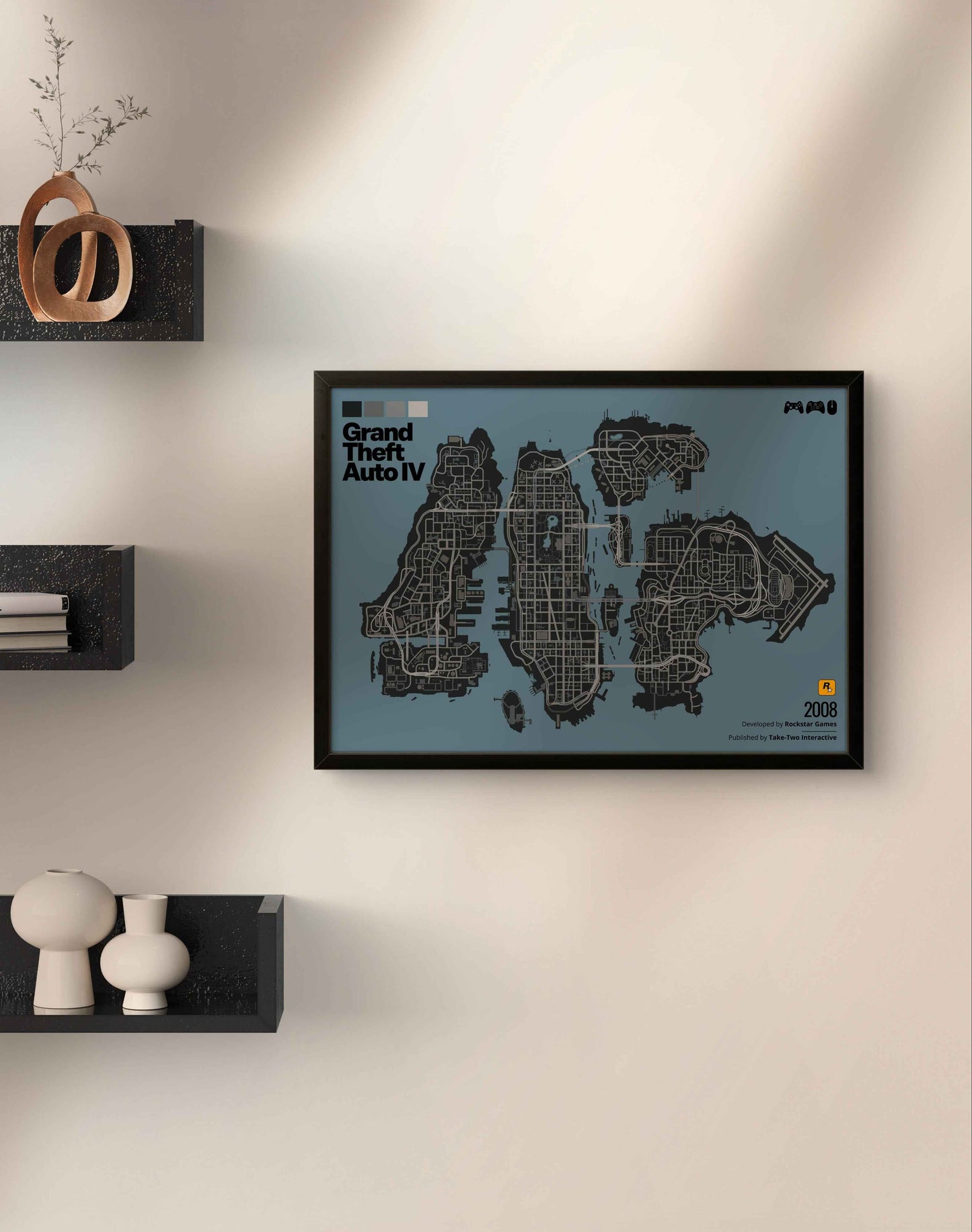 Quadro: Mapa Grand Theft Auto IV (GTA IV)