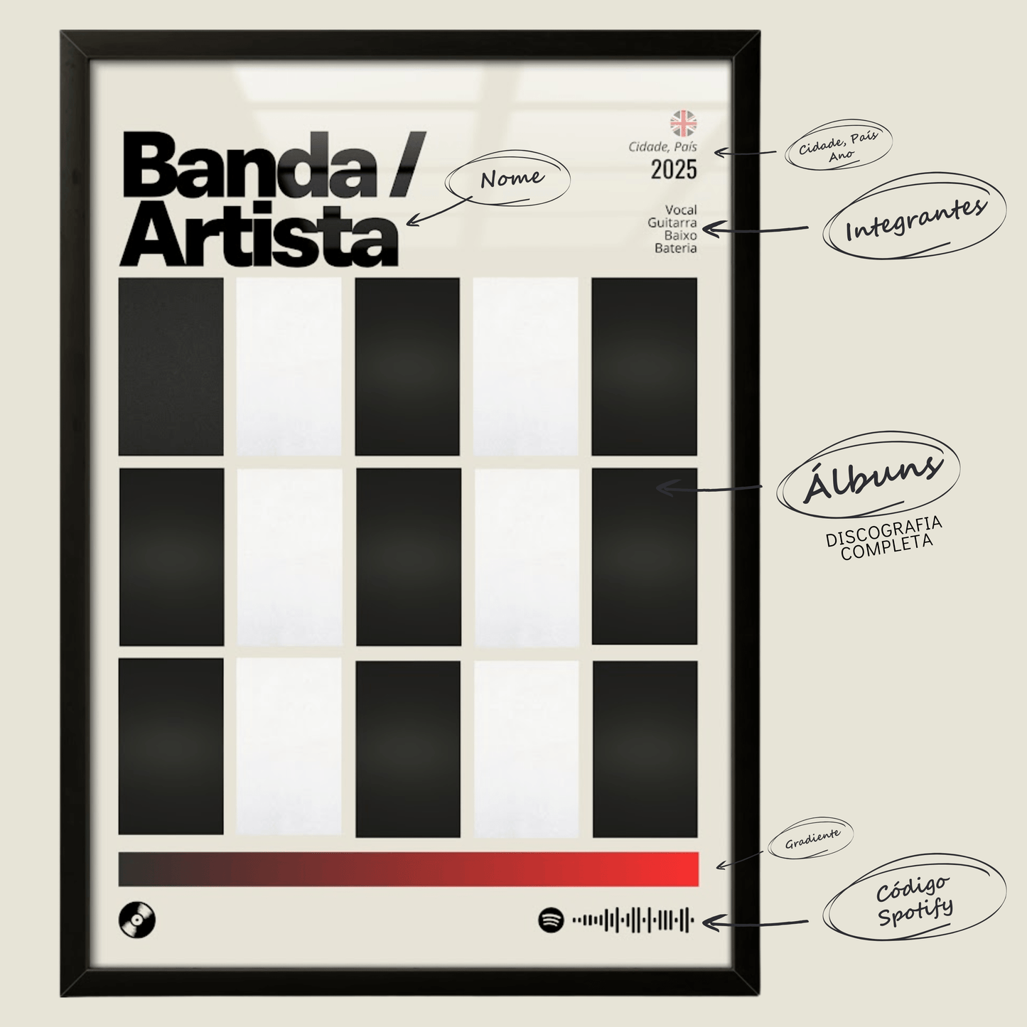 Quadro: PERSONALIZE Discografia (2025) - Quadraê
