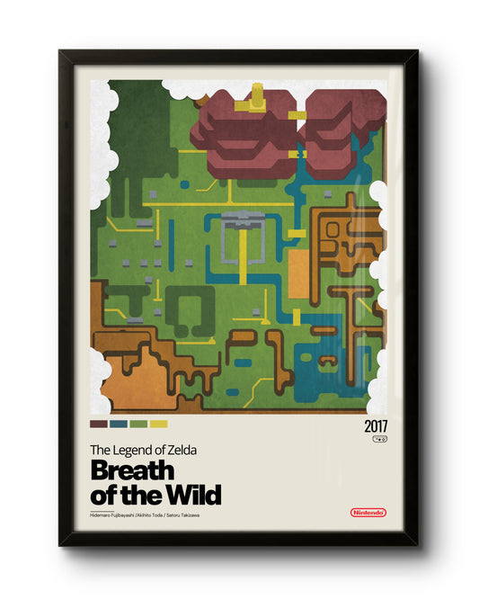 Quadro: Mapa Hyrule - Breath of the Wild (The Legend of Zelda)