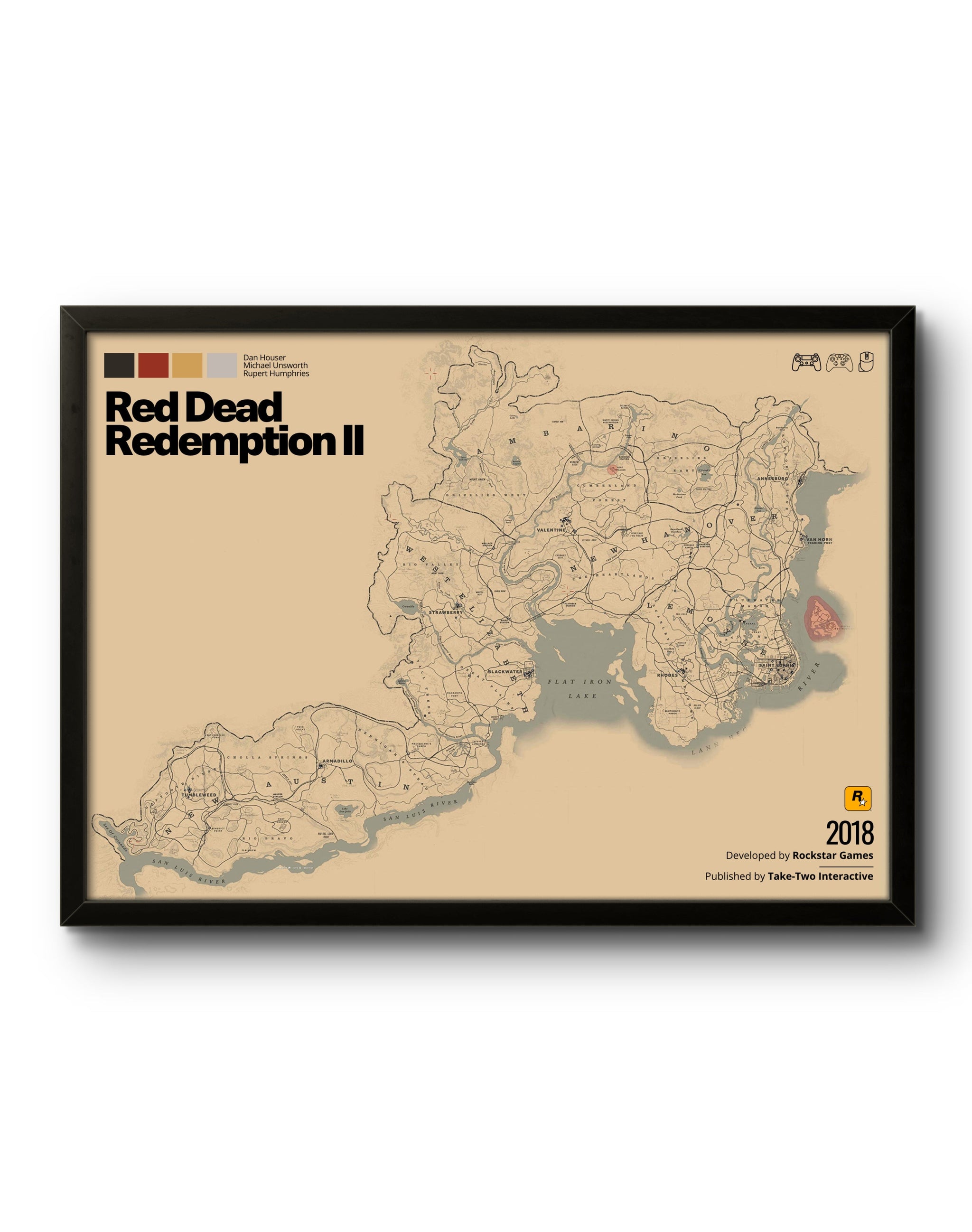 Quadro: Mapa Red Dead Redemption II