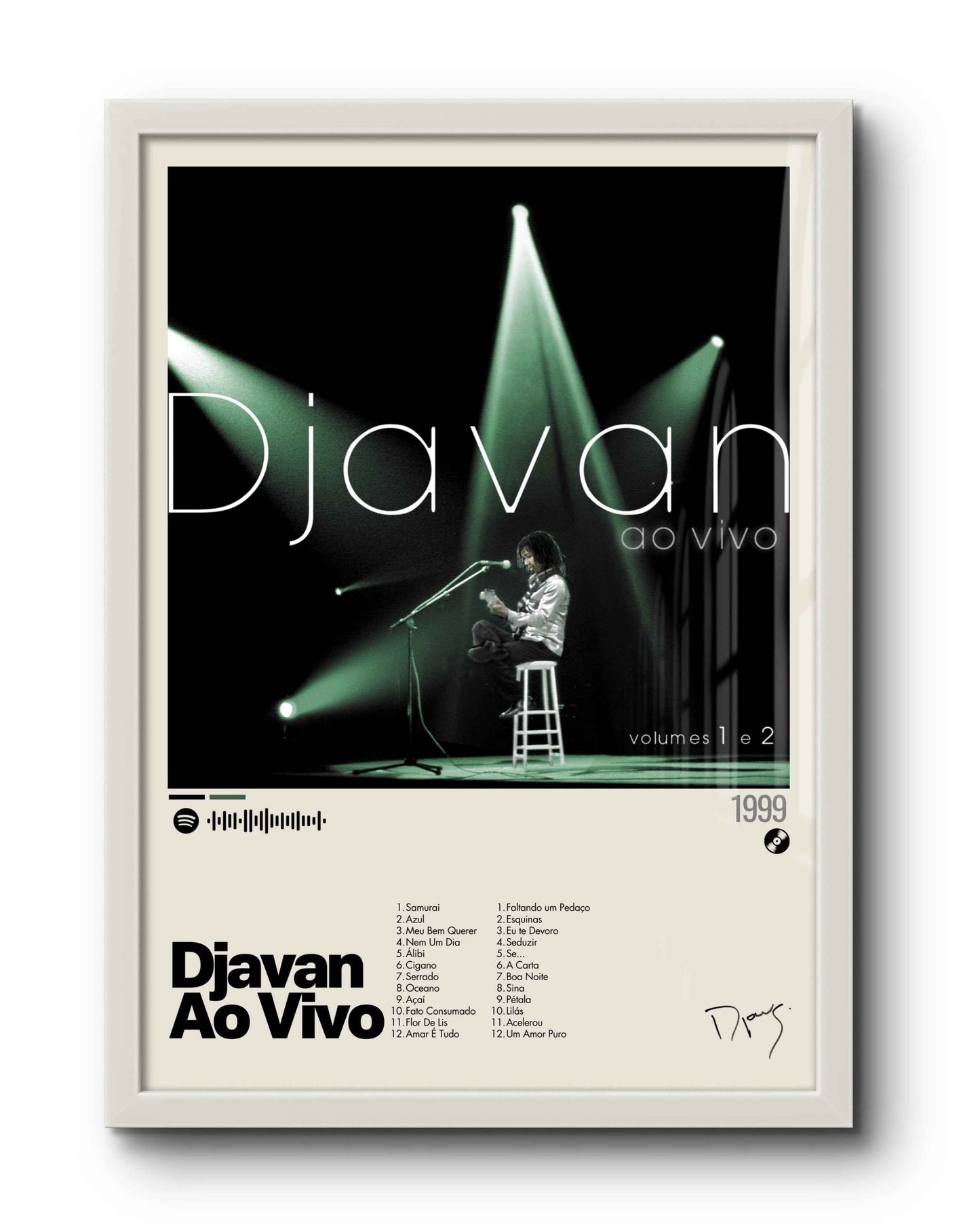 Quadro: Djavan Ao Vivo (1999) por Djavan - Quadraê