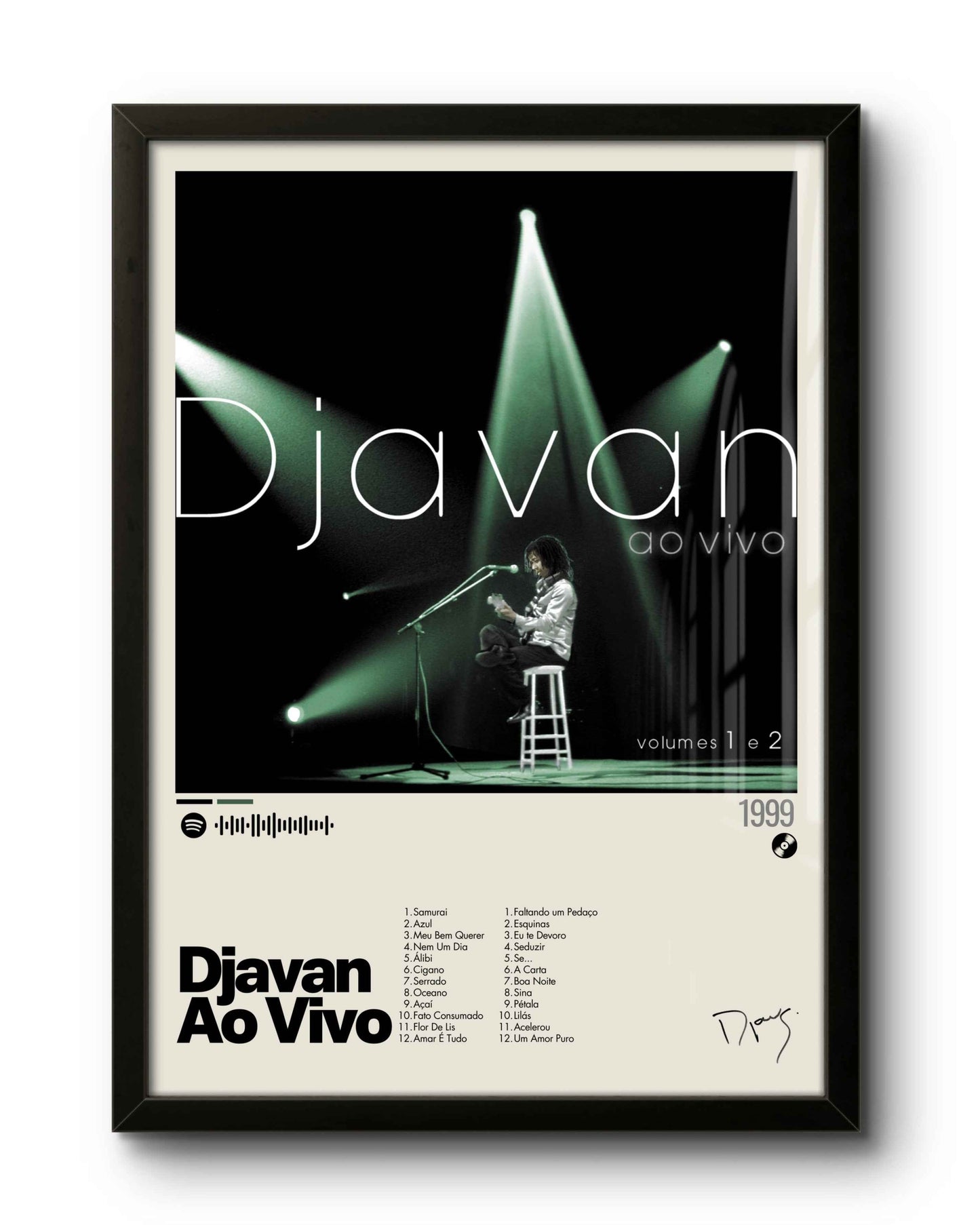 Quadro: Djavan Ao Vivo (1999) por Djavan - Quadraê