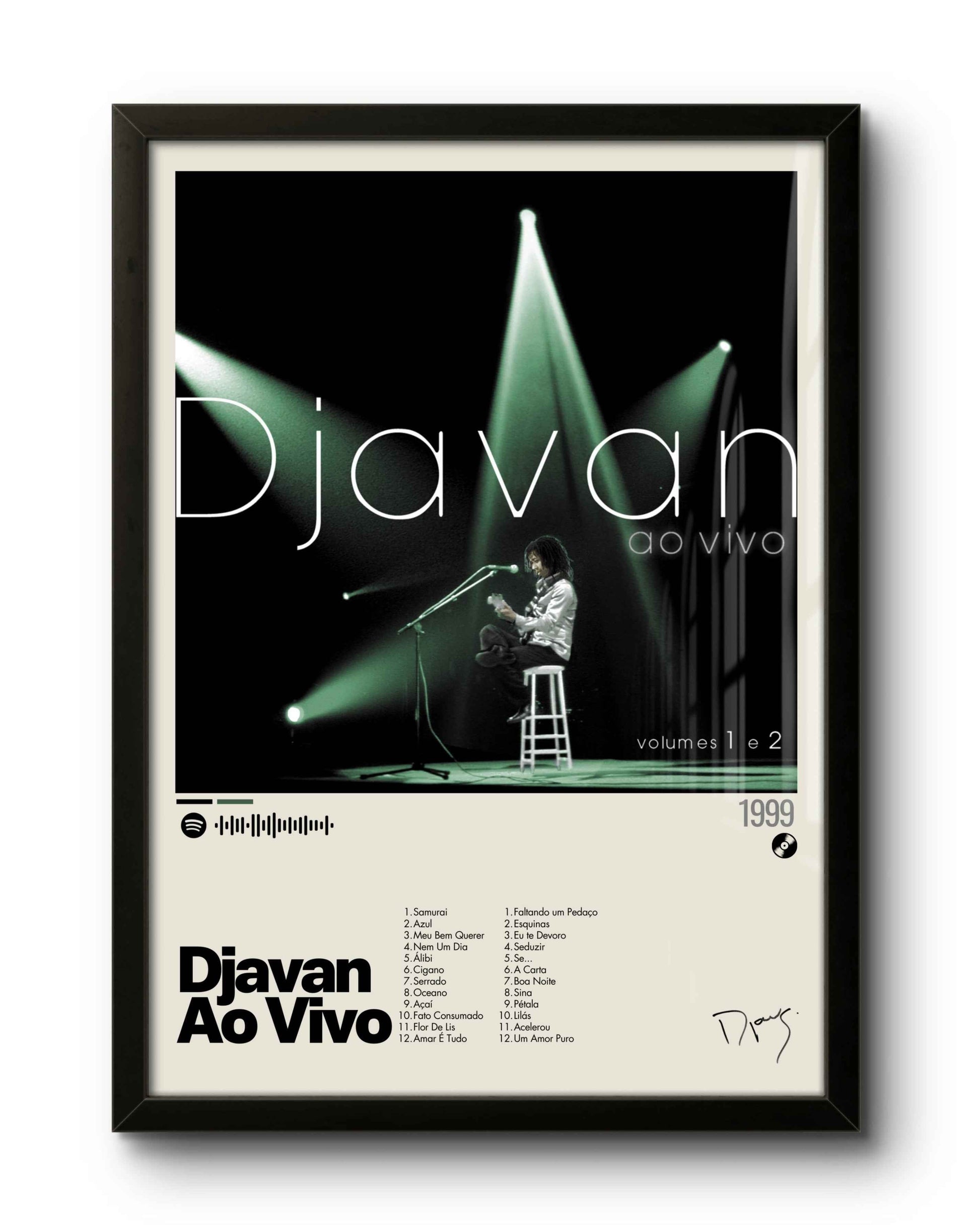 Quadro: Djavan Ao Vivo (1999) por Djavan - Quadraê