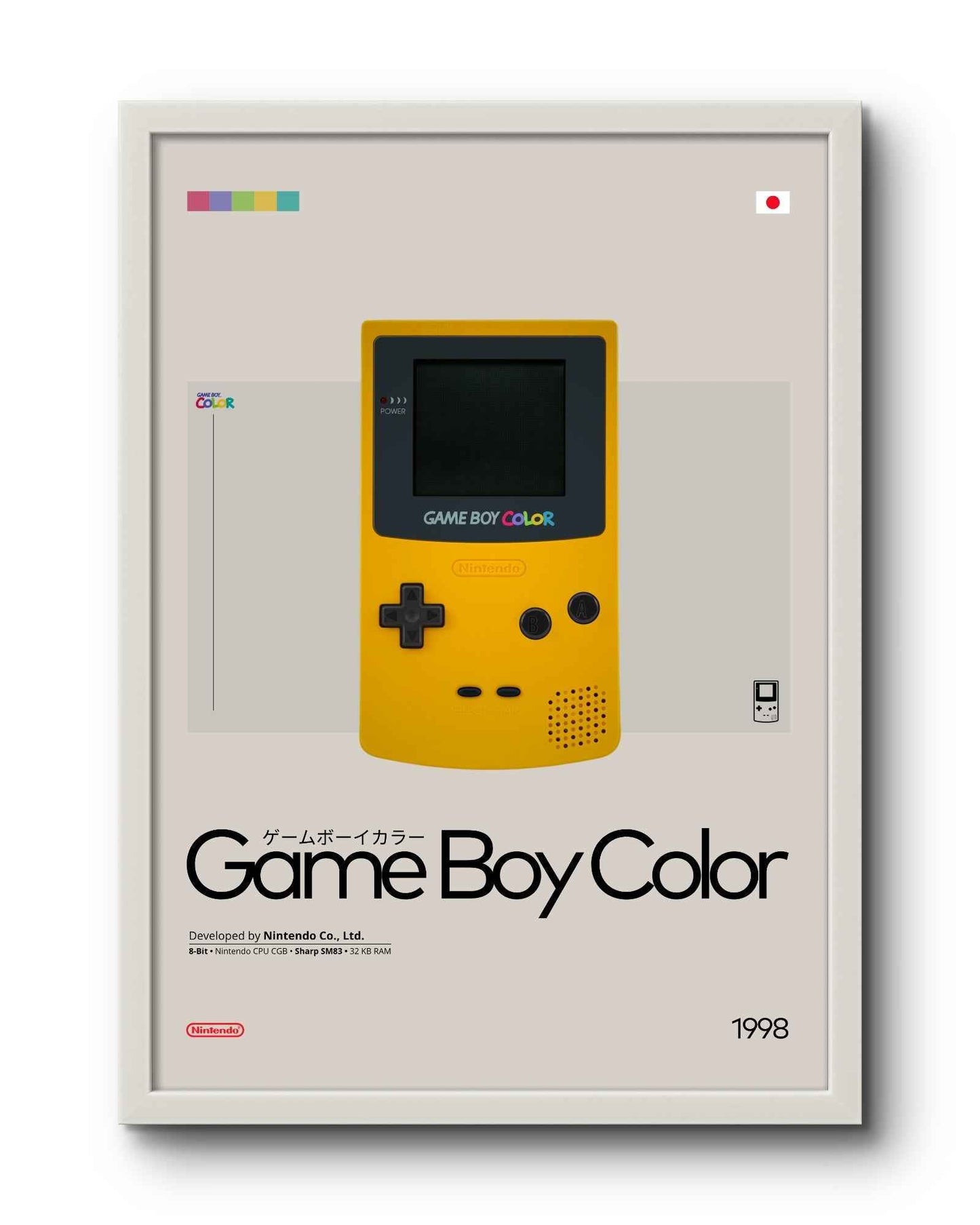 Quadro: Game Boy Color (GBC) by Nintendo (1998) / Consoles