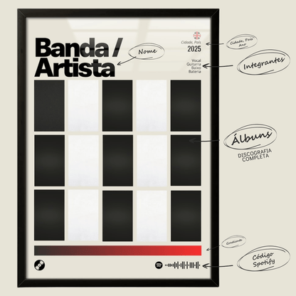 Quadro: PERSONALIZE Discografia (2025) - Quadraê