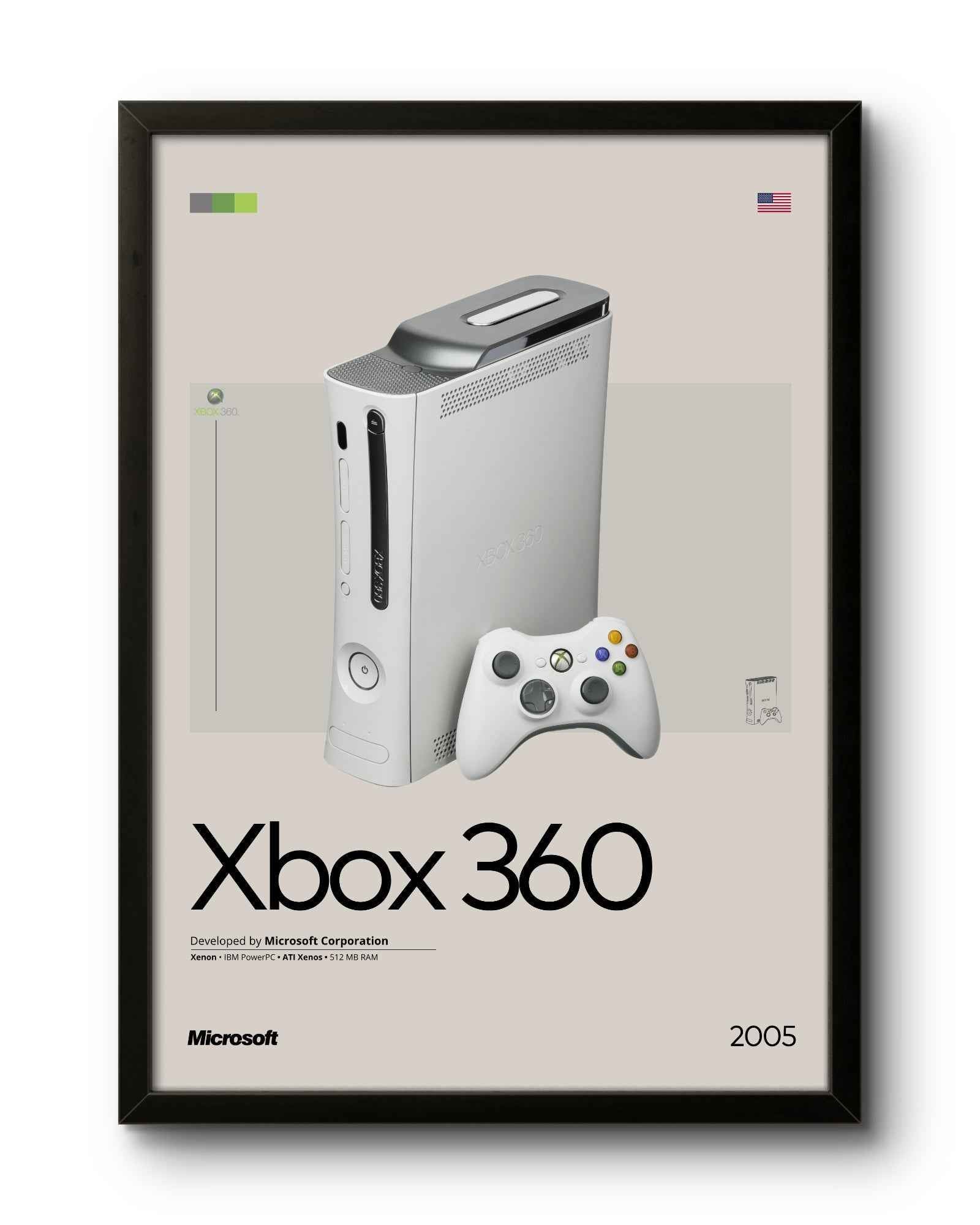 Quadro: Xbox 360 (X360) by Microsoft (2005) / Consoles